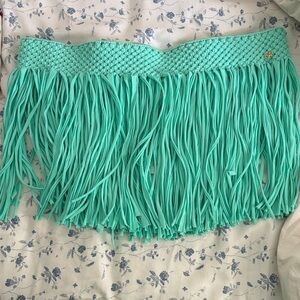 Pilyq Mint Green Fringe Skirt